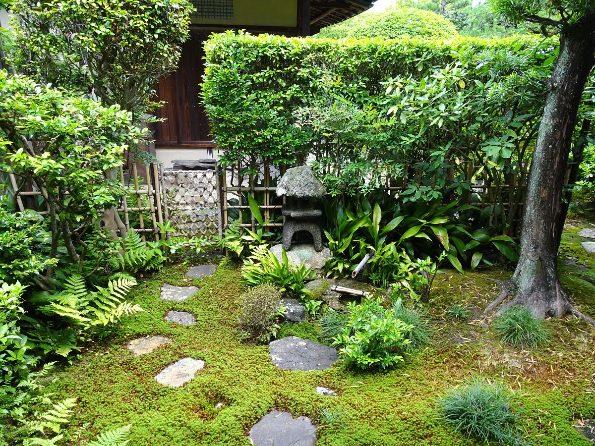 Le jardin devant le chashitsu (petite pièce pour la cérémonie du thé)